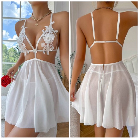 ❤️ NEW Appliques Cut Out Slips With Thong - Picture 1 of 7